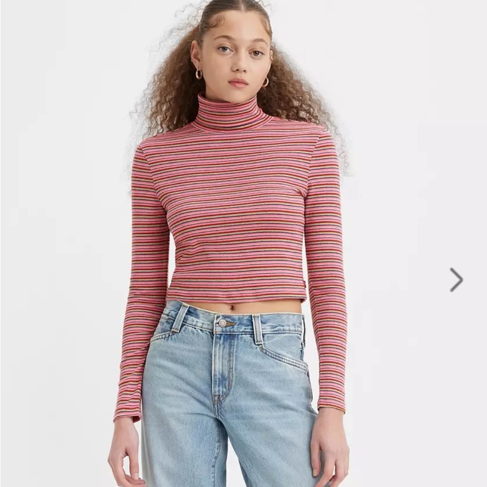 Levi's Moon Beam Striped Turtleneck - Size S